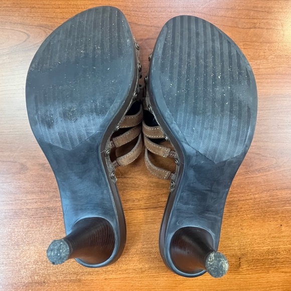 Cole Haan Strappy Heels Brown Leather Slide Sz 10 Made in Brazil - Picture 14 of 16